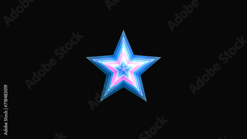 blue star on black background