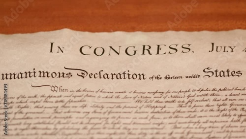 Declaration of independence document congress july 4 1776 photo