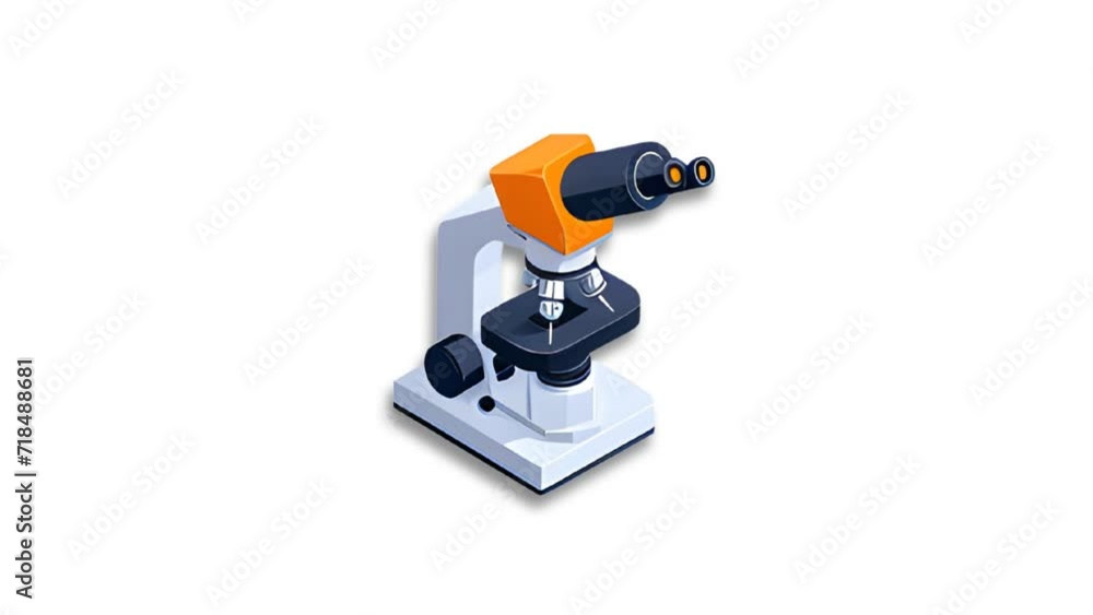 Microscope Icon of nice animated for your Medical isometric videos easy