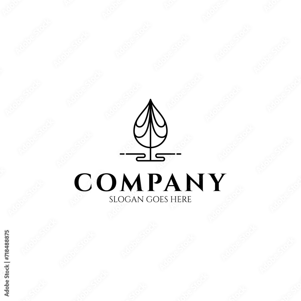 Simple and luxurious tree line art logo Simple and luxurious tree line art logo