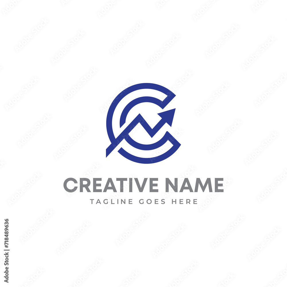 Fototapeta premium Initial letter G and Arrow Digital marketing, data analysis and wealth management money security company logo design