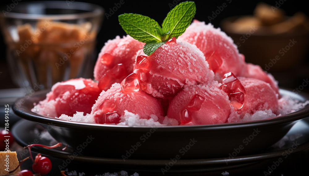 Freshness of meat, gourmet meal, pork slice, healthy eating generated by AI Freshness of meat, gourmet meal, pork slice, healthy eating generated by AI