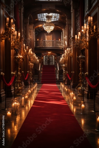 Stunning red carpet entrance to the award ceremony venue  Generative AI