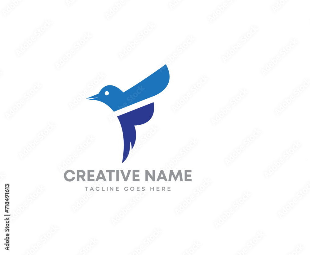bird logo with initial letter F. freedom bird logo concept bird logo with initial letter F. freedom bird logo concept