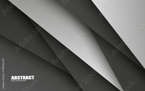Abstract papercut blacl and silver color background vector