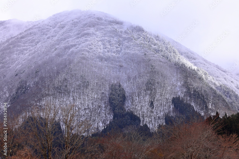 Fototapeta premium Mountains near village of Shirakawa-go located in Gifu Prefecture, Japan.