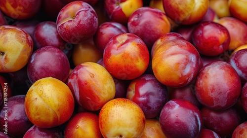 fresh plums on the market