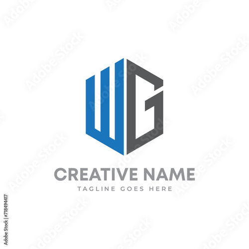 Free Download Letter WG hexagon shape monogram logo design - GFXLoad