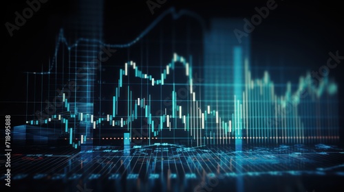 Wallpaper Mural A Investment finance chart infographic with ,stock market business and exchange financial growth graph., photo, on a blue background. Torontodigital.ca