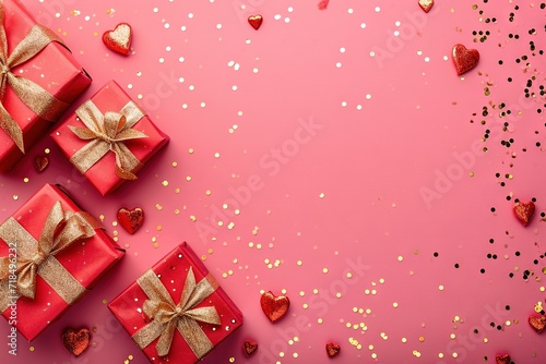 pink present background of valentine's day