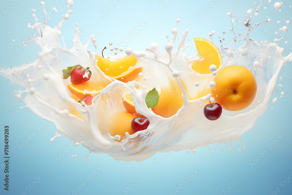 Yogurt, milk and fruit are a lively combination of water and milk. Create dynamic energy The perfect combination of red and green, healthy, organic and natural. Yogurt, milk and fruit are a lively combination of water and milk. Create dynamic energy The perfect combination of red and green, healthy, organic and natural.