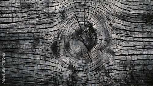 Old Tree Trunk with Textured Wooden Pattern, Abstract Closeup of a Cut Timber Surface with Circular Rings