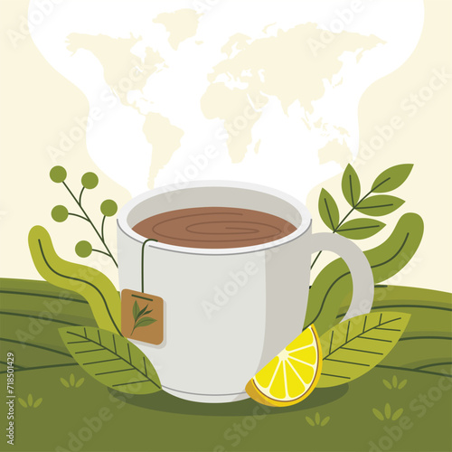 green tea vector illustration