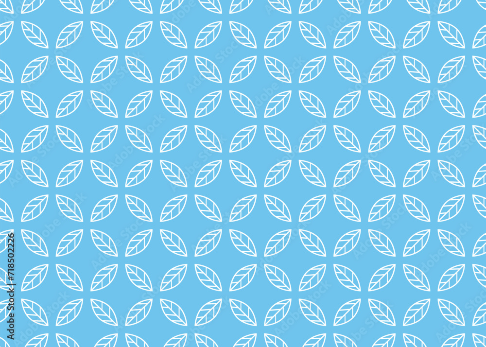 Fototapeta premium Flower geometric pattern. Seamless vector background. Blue and white ornament