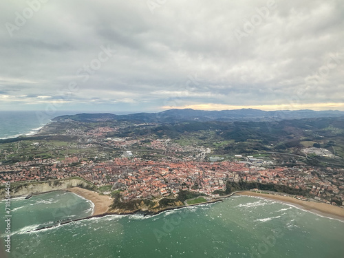 Bilbao, Spain - January 2, 2024: Aerial views of Bilbao and the surrounding region
 photo