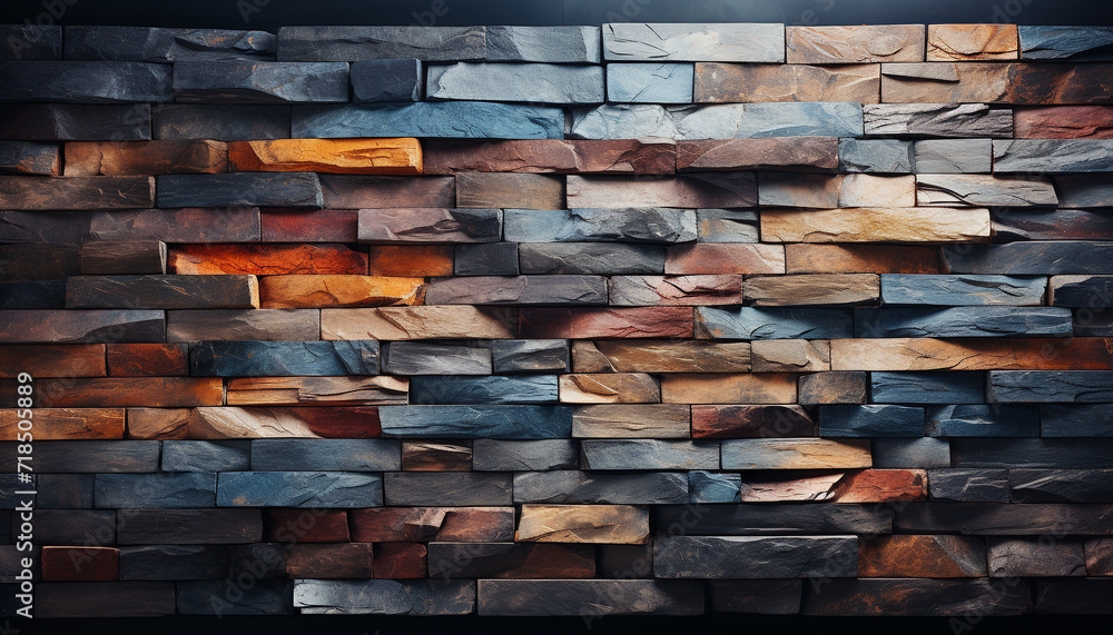 Naklejka premium Abstract modern design with vibrant colors and geometric shapes generated by AI