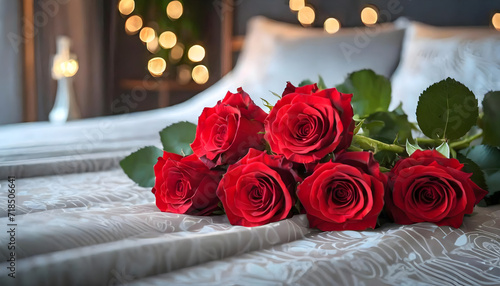 Luxurious Comfort with a Bouquet of Red Roses photo