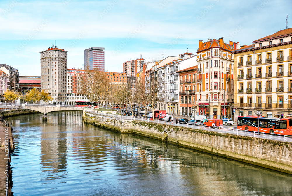 Bilbao, Spain - January 2, 2024: Architectural details of typical ...