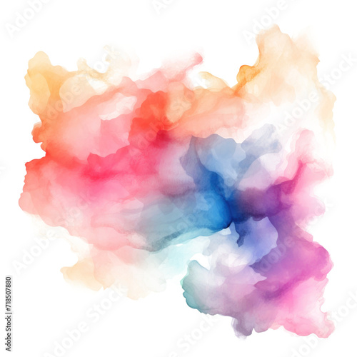 colorful watercolor texture used for background, isolated on white background