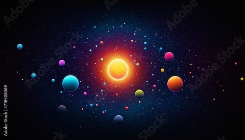 Artistic Illustration of a Colour Dots Universe Background