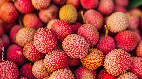 close up of lychees on a stall