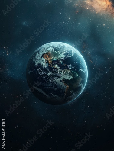 earth hour poster design  realistis   HD  copy Space - generative ai