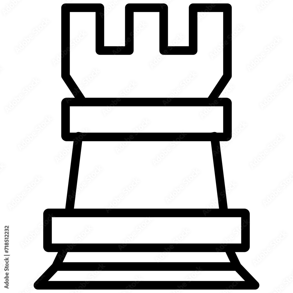 Fototapeta premium Rook outline icon, icon graphic, Vector illustration