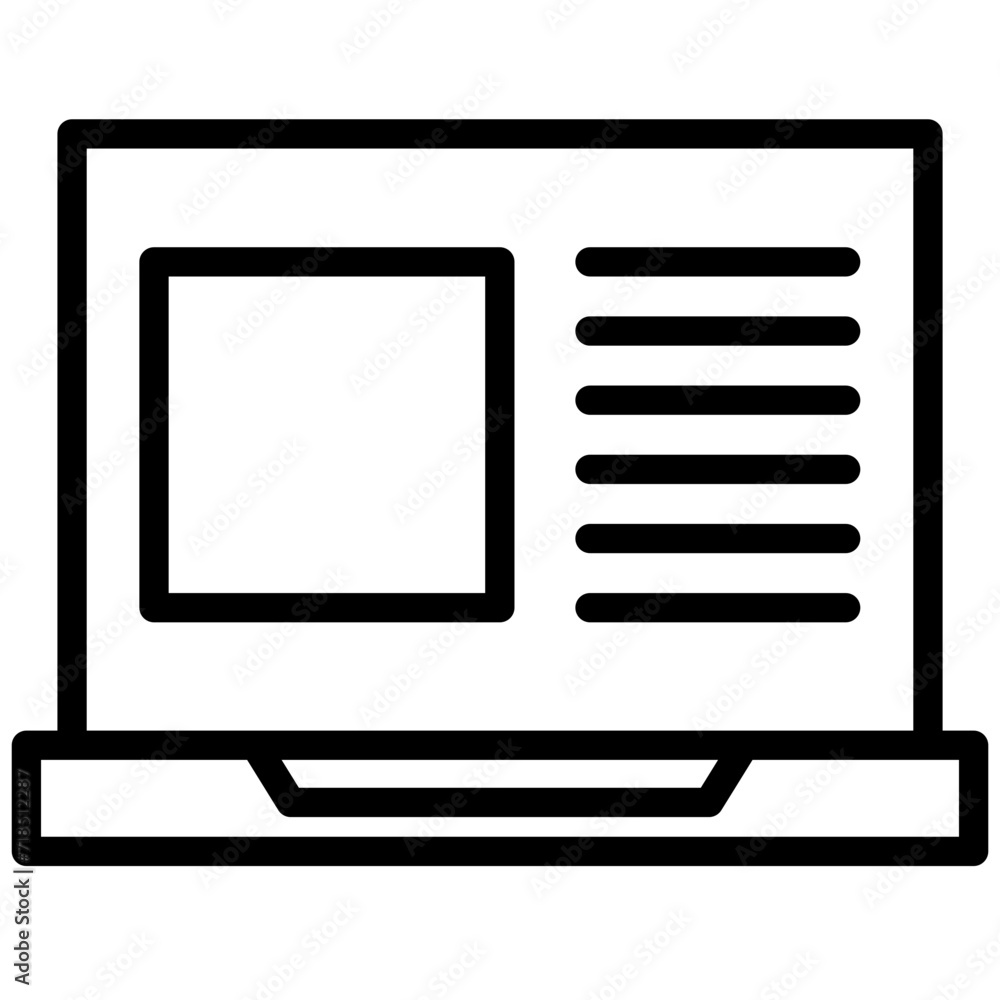 Laptop outline icon, icon graphic, Vector illustration Laptop outline icon, icon graphic, Vector illustration