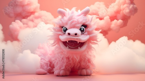 pink cute dragon chinese 