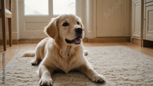 Cream golden retriever dog in the living room © QuoDesign