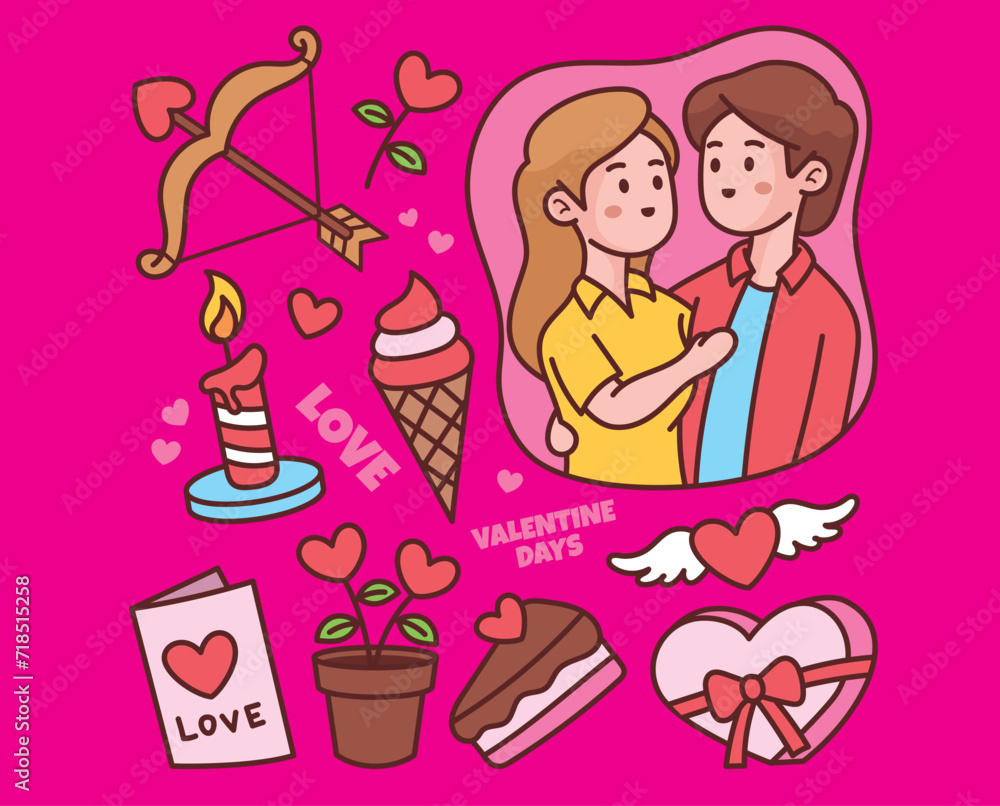 World Valentine's Day, symbolized by the symbol of heart and love World Valentine's Day, symbolized by the symbol of heart and love