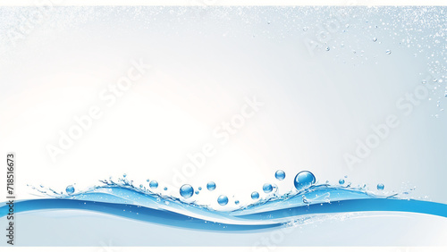 illustration of water wave background with white and blue background with space for text