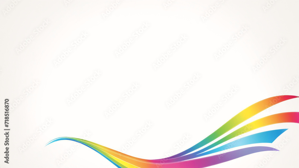 rainbow wavy background with white space for text illustration