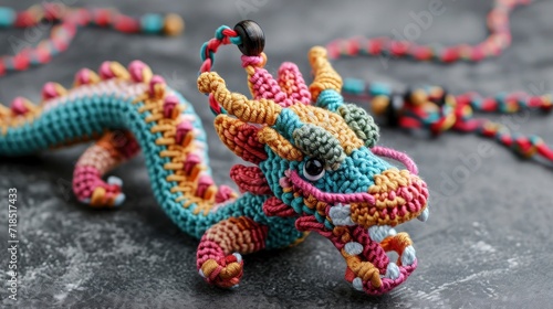 Chinese dragon shaped fashion crochet pendant