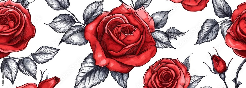 Hand drawn rose pattern Hand drawn rose pattern