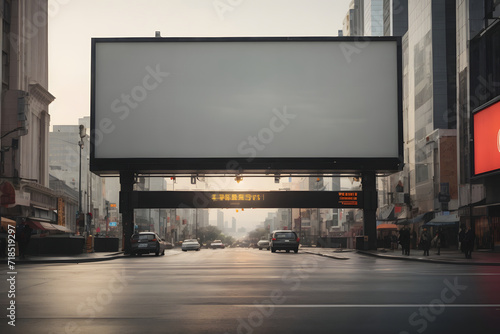 Blank Billboard in the City