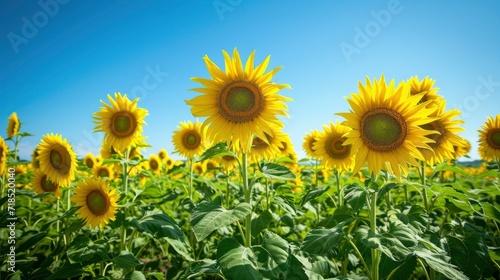 beautiful sunflowers in natural background