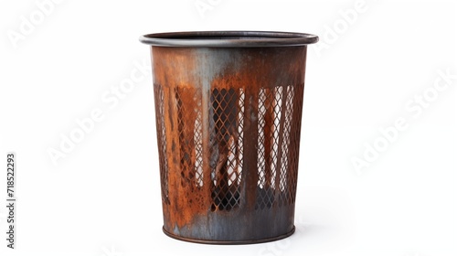 A metal planter with a rustic design. 