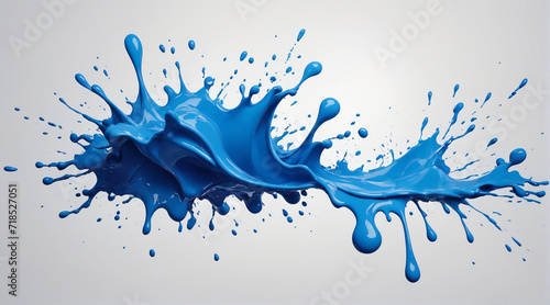 Blue paint splash effect. Splash effect, colorful paint background. 3D rendering
