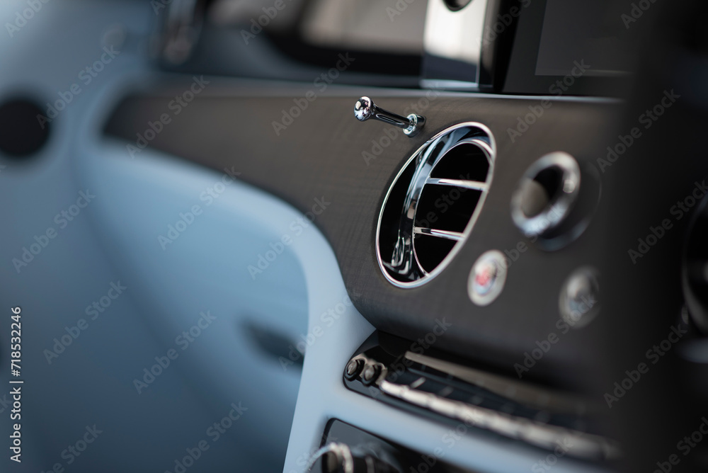 Luxury car Interior detialair vent seletive focus