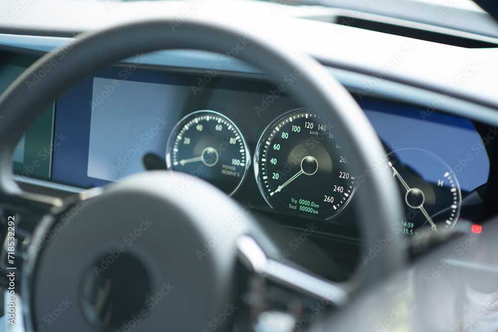 Luxury car dashboard speed