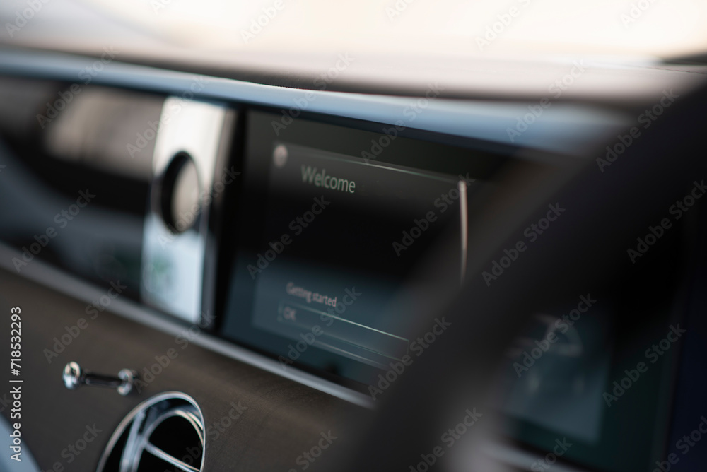 Luxury car Interior blur background