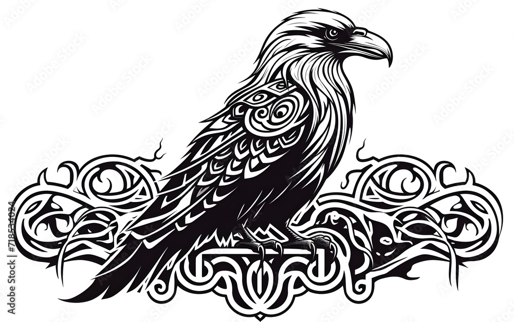 Crow of Odin, In Norse, Celtic style,

