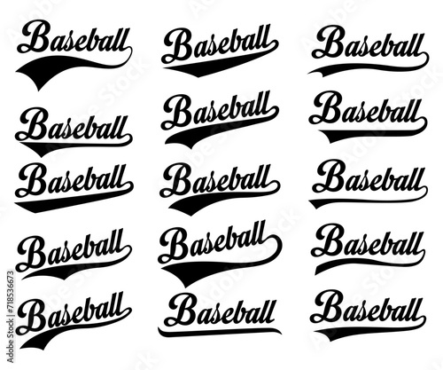 Text Tails Swoosh Baseball Sign, Typography font curve tail, font swoosh tail ornamental vector illustration