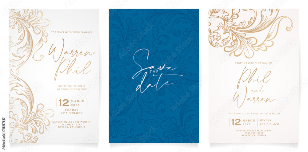 set of invitation cards design with floral ornaments. wedding invitation card set with floral design isolated white background for greetings cards templates, Stationery, Layout print material papers set of invitation cards design with floral ornaments. wedding invitation card set with floral design isolated white background for greetings cards templates, Stationery, Layout print material papers