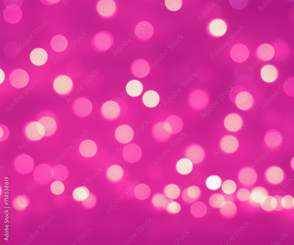 Pink glitter lights, defocused light reflections pink bokeh background, Winter concept, christmas, love