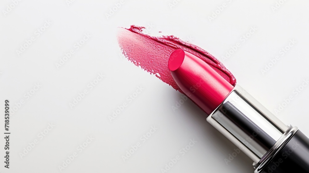 Obraz premium Cosmetics Beauty Lipstick on a White Background, a Captivating Makeup Product for Your Advertisement