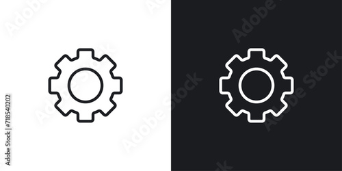 Settings icon designed in a line style on white background. photo