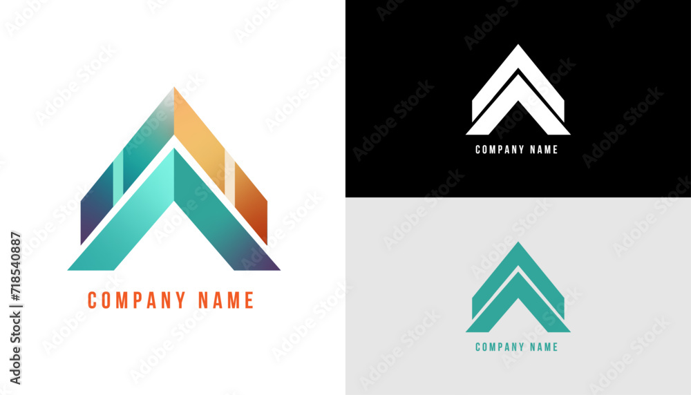 Abstract Pictorial Mark Logo Template with Vibrant and Strong Color for Corporate Company A lettermark Abstract Pictorial Mark Logo Template with Vibrant and Strong Color for Corporate Company A lettermark