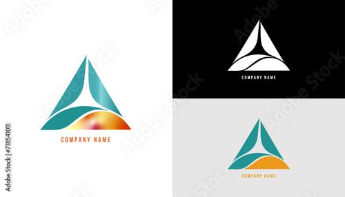 Abstract Pictorial Mark Logo Template with Vibrant and Strong Color for Corporate Company Triangle sail